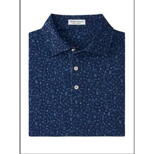 SWAG PETER MILLAR Golf Polo Navy Blue ⛳️ Las Vegas Retro Bingo NWT L